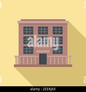 Prison building icon, flat style Stock Vector