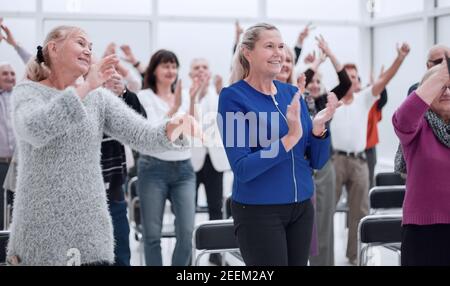 Audience Applaud Clapping Happiness Appreciation Training Concept Stock Photo