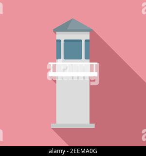 Prison guard tower icon, flat style Stock Vector