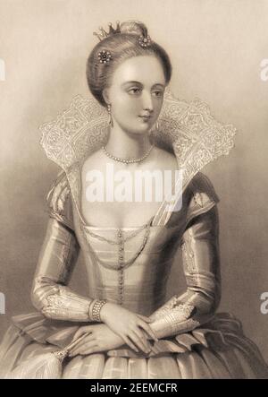 Anne of Denmark, 1574 –1619, Queen of Scotland, England, and Ireland by marriage to King James VI and I. Stock Photo