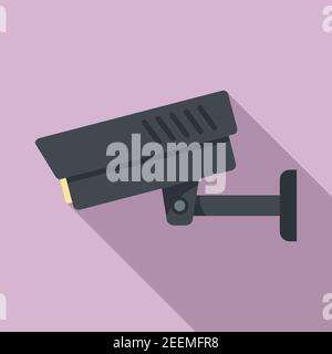 Prison security camera icon, flat style Stock Vector
