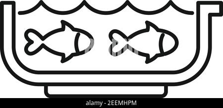 Ichthyology aquarium icon, outline style Stock Vector