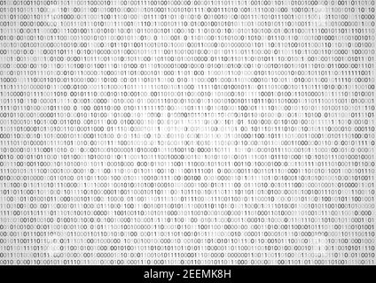 Binary background white screen, machine code cypher, black, vector background Stock Vector