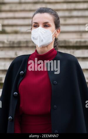 Madrid, Spain. 16th Feb, 2021. Queen Letizia Ortiz Rocasolano of Spain attends the “Concepción Arenal. La Pasión Humanista 1820-1893” exhibition at the National Library. Credit: SOPA Images Limited/Alamy Live News Stock Photo