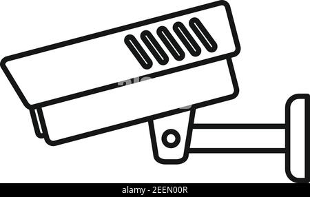 Prison security camera icon, outline style Stock Vector