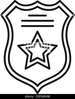 Prison guard shield icon, outline style Stock Vector