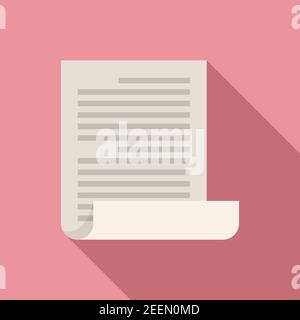 Notary testament icon, flat style Stock Vector