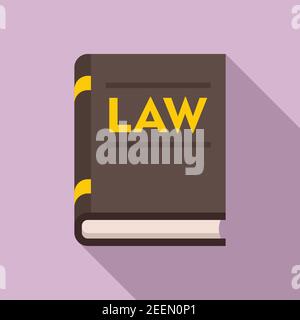 Notary law book icon, flat style Stock Vector