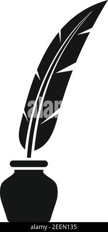 Prosecutor feather icon, simple style Stock Vector