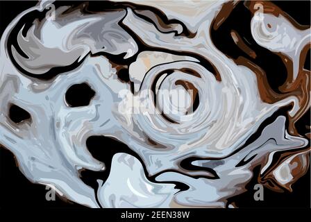 chocolate marble pattern. Vector monochrome texture of the cream. Stock Vector