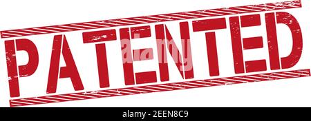 Stamp with word patented inside, vector illustration Stock Vector