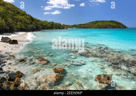 Little Hawksnest Bay on the Island of St. John in the U.S. Virgin Islands. Stock Photo