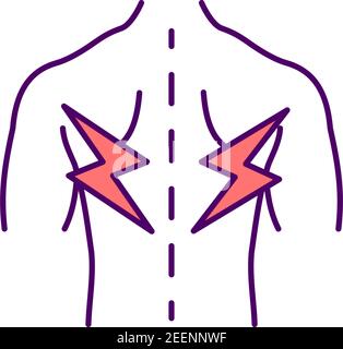 Spinal pain RGB color icon Stock Vector
