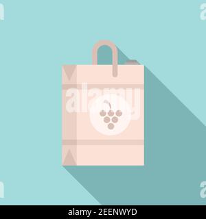 Wine package icon, flat style Stock Vector