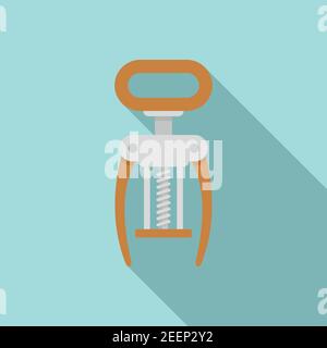Metal corkscrew icon, flat style Stock Vector