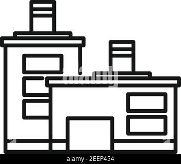 Food recycle factory icon, outline style Stock Vector
