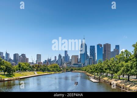 Melbourne, Australia: January 17th, 2021: A modern cityscape with office corporate buildings and skyscrapers, Melbourne, Australia Stock Photo