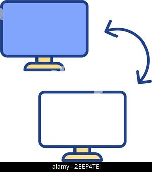 Connected devices wirelessly RGB color icon Stock Vector