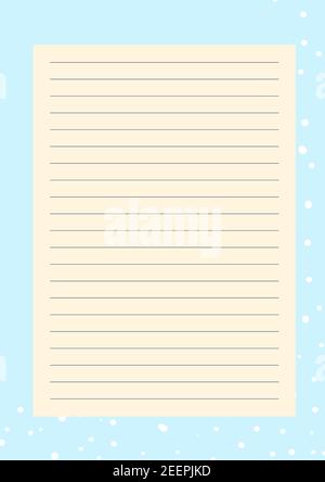 Grid paper. Printable planner with color horizontal lines. Printing paper note. Optimal A4 size. Time management concept. Pattern for school Stock Vector