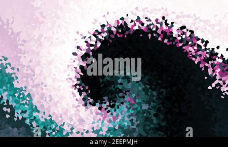 swirling wave of pixelated diamond glitter texture pastel colors triangle cells background wallpaper. illustration pattern grunge. Stock Photo