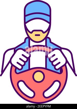 Chauffeur RGB color icon Stock Vector