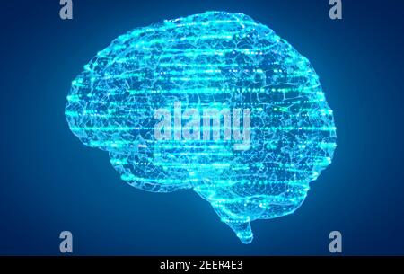 Brain study, MRI, brain section analysis. Technologies and medicine, the future of diagnosis. Technological equipment, innovation Stock Photo