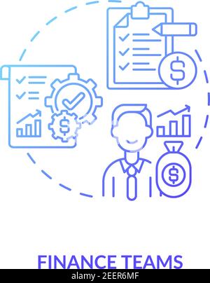 Finance teams concept icon Stock Vector