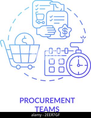 Procurement teams concept icon Stock Vector