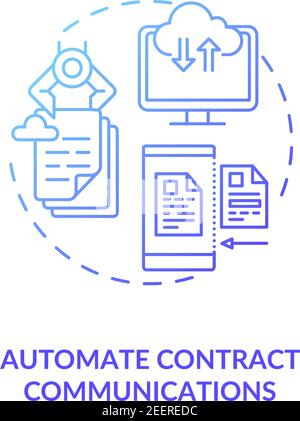 Automate contract communications concept icon Stock Vector