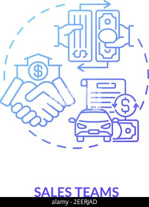 Sales teams concept icon Stock Vector
