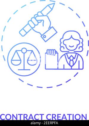 Contract creation concept icon Stock Vector