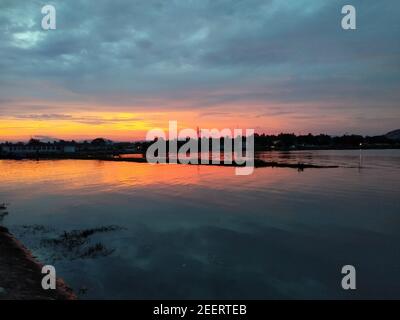 Beautiful evening view of chilka lake in odisha best tourism place of odisha india chilka lake Stock Photo