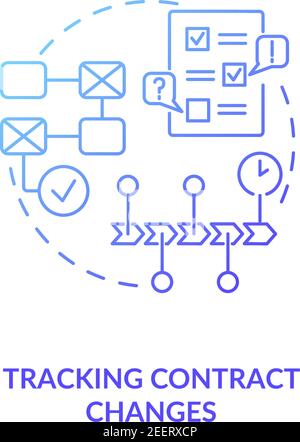 Tracking contract changes concept icon Stock Vector