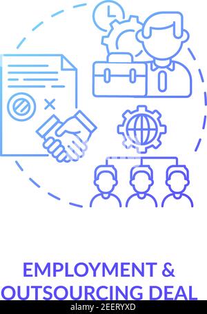 Employment and outsourcing deal concept icon Stock Vector