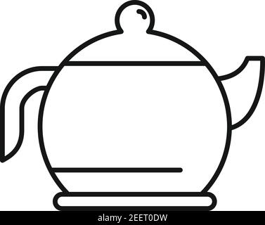 Tea pot icon, outline style Stock Vector