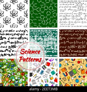 Chemistry items seamless pattern. Science items picture. Study of ...