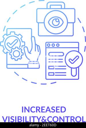 Increased visibility and control concept icon Stock Vector