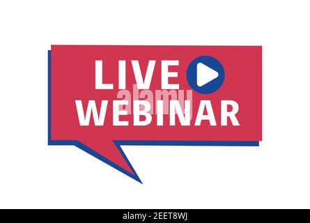 Live webinar label for broadcasting live. Vector Stock Vector