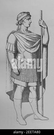 Byzantine Emperor Justinian I, c. 482 - 565. Leader of the Eastern ...