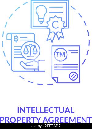 Intellectual property agreement concept icon Stock Vector