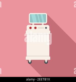Laser hair removal equipment icon, flat style Stock Vector