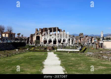 Santa Maria Capua Vetere, Italy - February 16, 2021: The Anfiteatro Campano or Anfiteatro Capuano Stock Photo