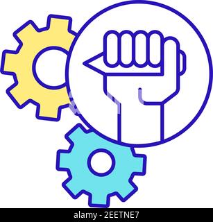 Writing skills improvement RGB color icon Stock Vector