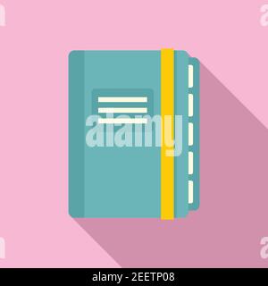Office manager closed notebook icon, flat style Stock Vector