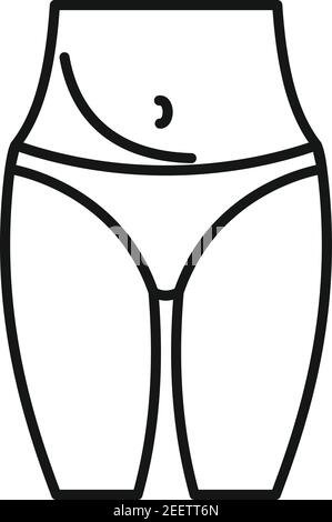 Bikini laser hair removal icon, outline style Stock Vector