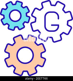 Grammar improvement RGB color icon Stock Vector