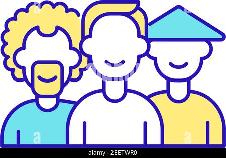 Cultural diversity RGB color icon Stock Vector