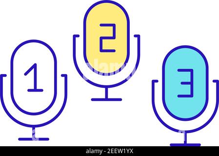 Group discussion RGB color icon Stock Vector