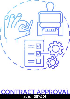 Contract approval concept icon Stock Vector