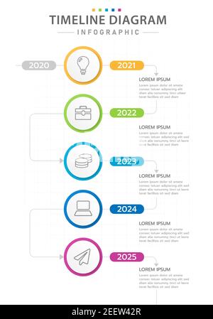 Infographic template for business. Modern Timeline diagram with annual report, presentation vector infographic. Stock Vector